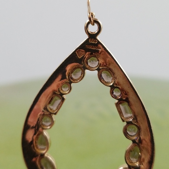 Used .925 Silver Earrings with Gem Accents - Picture 5 of 7